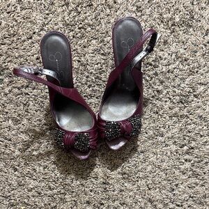 Jessica Simpson Purple Heels with Black Accents